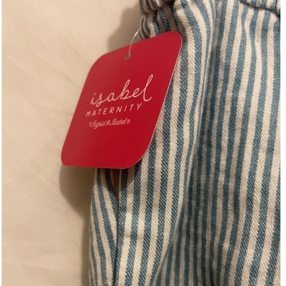 Women maternity blue stripy shorts - Picture 3 of 6